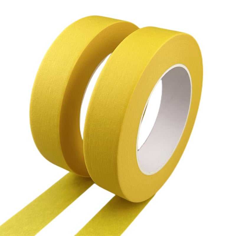 Zellykool Yellow Masking Tape, 1 Inch x 55 Yards, 2 Rolls, Painters Tape for Painting, Home, Office, School Stationery, Arts, Crafts, Decoration - Image 1